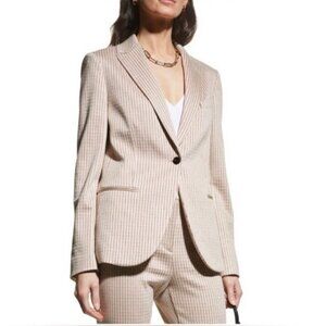 Theory Womens Sz 8 Staple Blazer Stratton Knit Pink Cream Blush Office Workwear